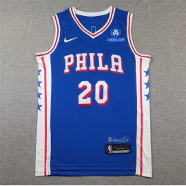 Camiseta Jared Dane McCain #20 Philadelphia 76ers 2025 Icon Edition Azul