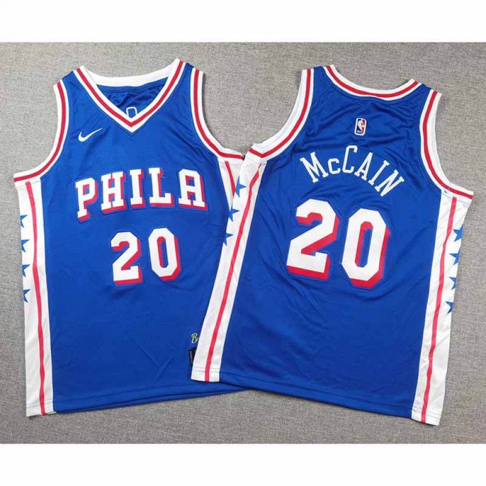Camiseta Jared Dane McCain #20 Philadelphia 76ers 2025 Icon Edition Azul Niño Camiseta Jared Dane McCain #20 Philadelphia 76ers 2025 Icon Edition Azul Niño