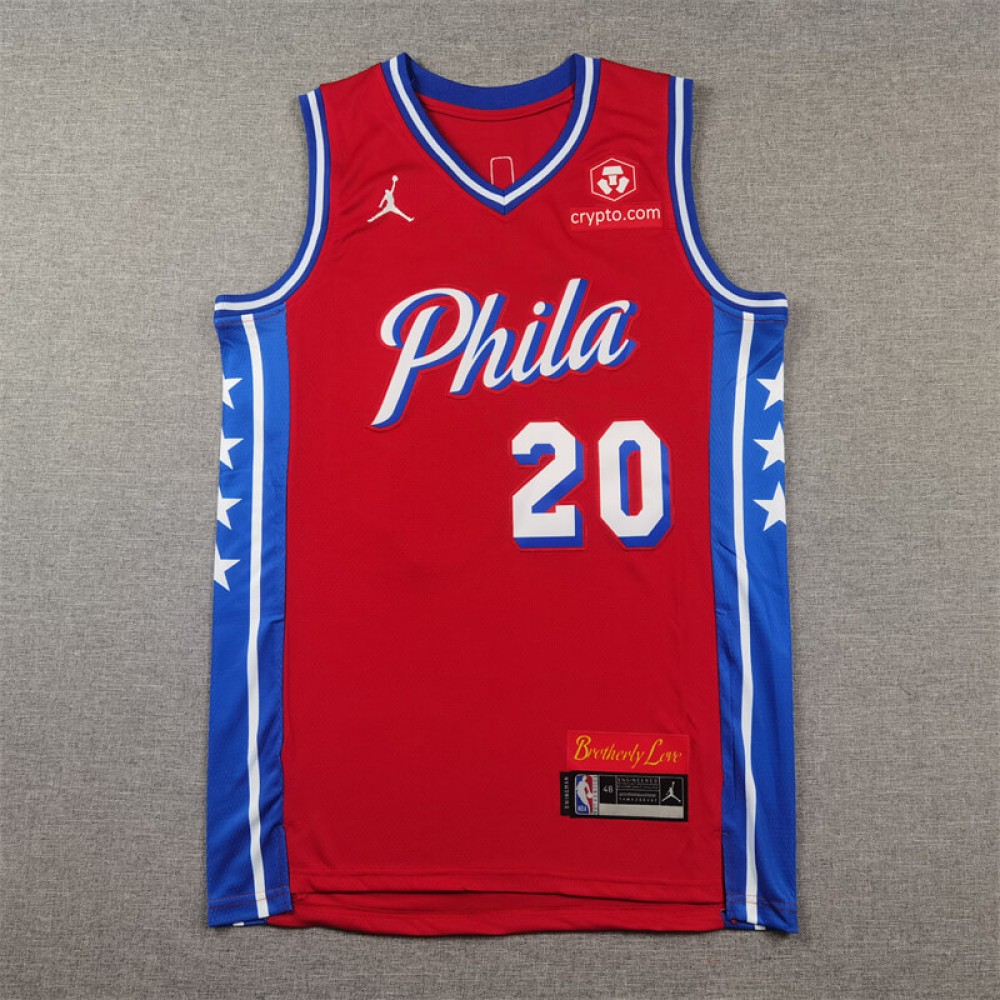 Camiseta Jared Dane McCain #20 Philadelphia 76ers 2025 Rojo Camiseta Jared Dane McCain #20 Philadelphia 76ers 2025 Rojo