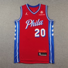 Camiseta Jared Dane McCain #20 Philadelphia 76ers 2025 Rojo
