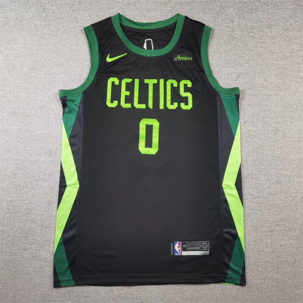 Camiseta Jayson Tatum #0 Boston Celtics 2025 City Edition Negro Camiseta Jayson Tatum #0 Boston Celtics 2025 City Edition Negro