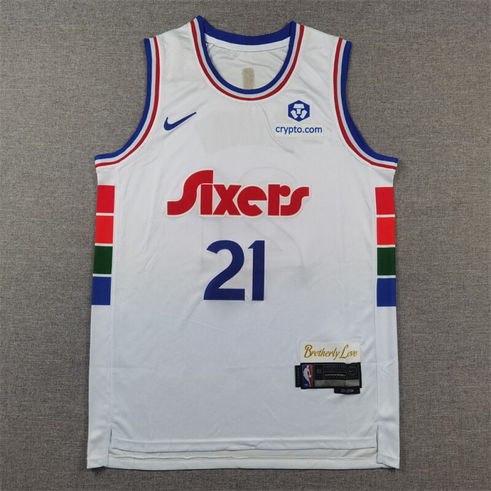 Camiseta Joel Embiid #21 Philadelphia 76ers 2025 City Edition Blanco Camiseta Joel Embiid #21 Philadelphia 76ers 2025 City Edition Blanco