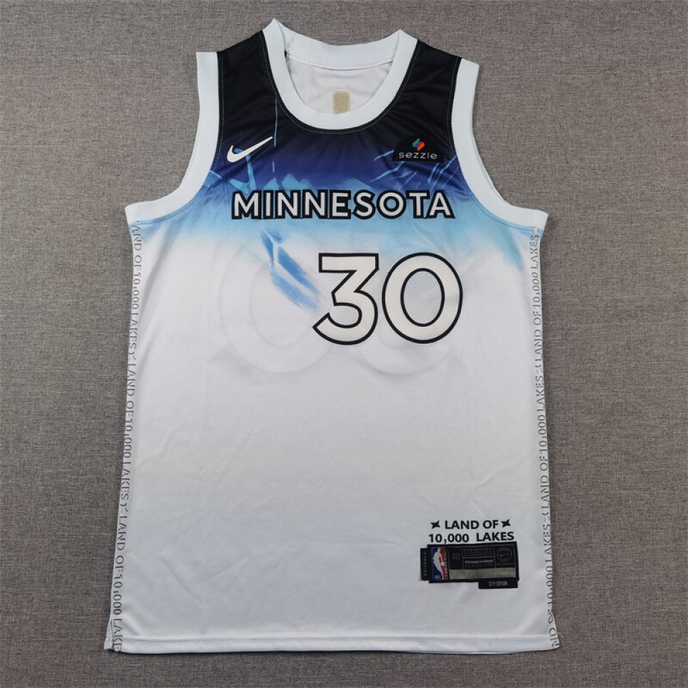 Camiseta Julius Deion Randle #30 Minnesota Timberwolves 2025 City Edition Blanco Camiseta Julius Deion Randle #30 Minnesota Timberwolves 2025 City Edition Blanco