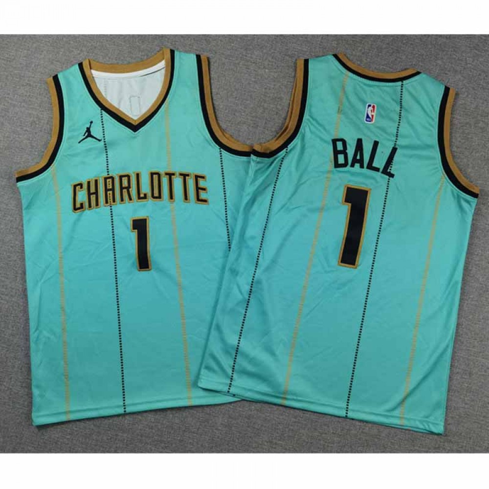 Camiseta LaMelo Ball #1 Charlotte Hornets 2025 City Edition Aquamarine Niño Camiseta LaMelo Ball #1 Charlotte Hornets 2025 City Edition Aquamarine Niño