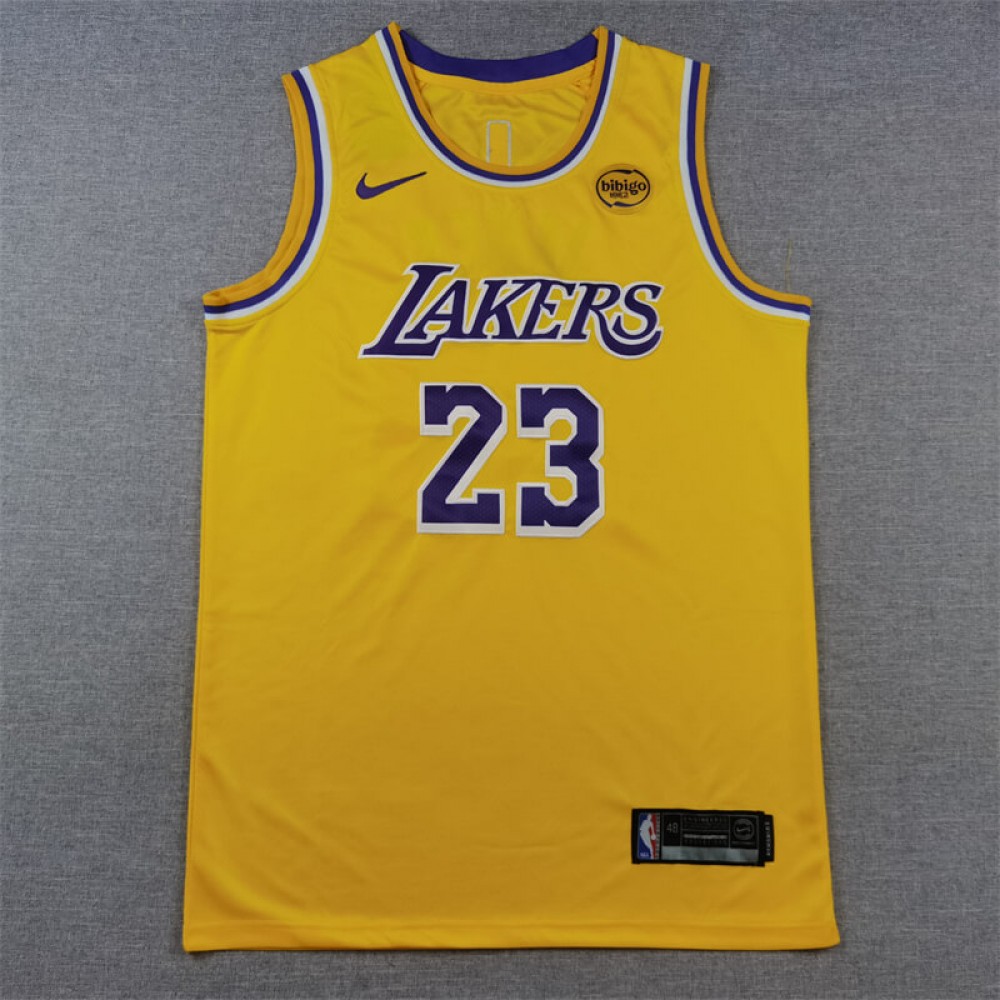 Camiseta LeBron James #23 Los Angeles Lakers 2024 Amarillo Camiseta LeBron James #23 Los Angeles Lakers 2024 Amarillo