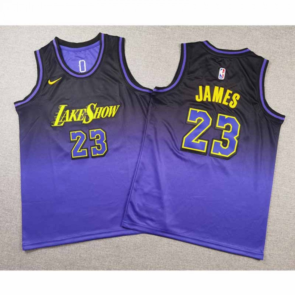 Camiseta LeBron James #23 Los Angeles Lakers 2025 City Edition Púrpura Niño Camiseta LeBron James #23 Los Angeles Lakers 2025 City Edition Púrpura Niño