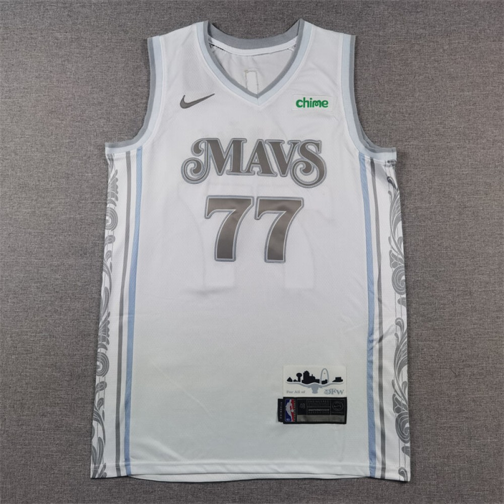 Camiseta Luka Dončić #77 Dallas Mavericks 2025 City Edition Blanco Camiseta Luka Dončić #77 Dallas Mavericks 2025 City Edition Blanco