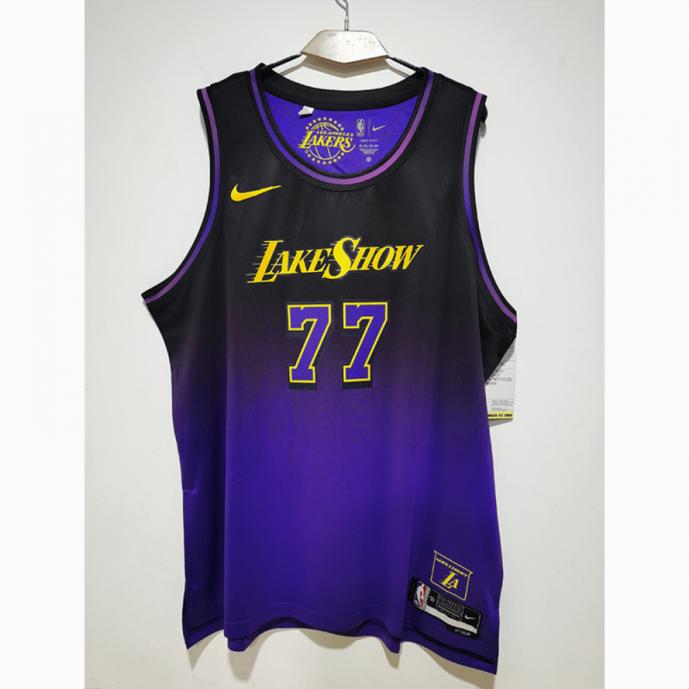 Camiseta Luka Doncic #77 Los Angeles Lakers 2025 Púrpura City Edition Camiseta Luka Doncic #77 Los Angeles Lakers 2025 Púrpura City Edition