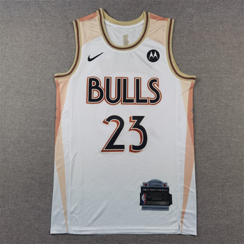 Camiseta Michael Jordan #23 Chicago Bulls 2025 City Edition Blanco Camiseta Michael Jordan #23 Chicago Bulls 2025 City Edition Blanco