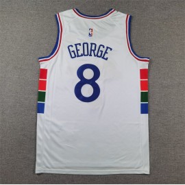 Camiseta Paul George #8 Philadelphia 76ers 2025 City Edition Blanco Camiseta Paul George #8 Philadelphia 76ers 2025 City Edition Blanco