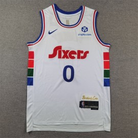 Camiseta Tyrese Maxey #0 Philadelphia 76ers 2025 City Edition Blanco