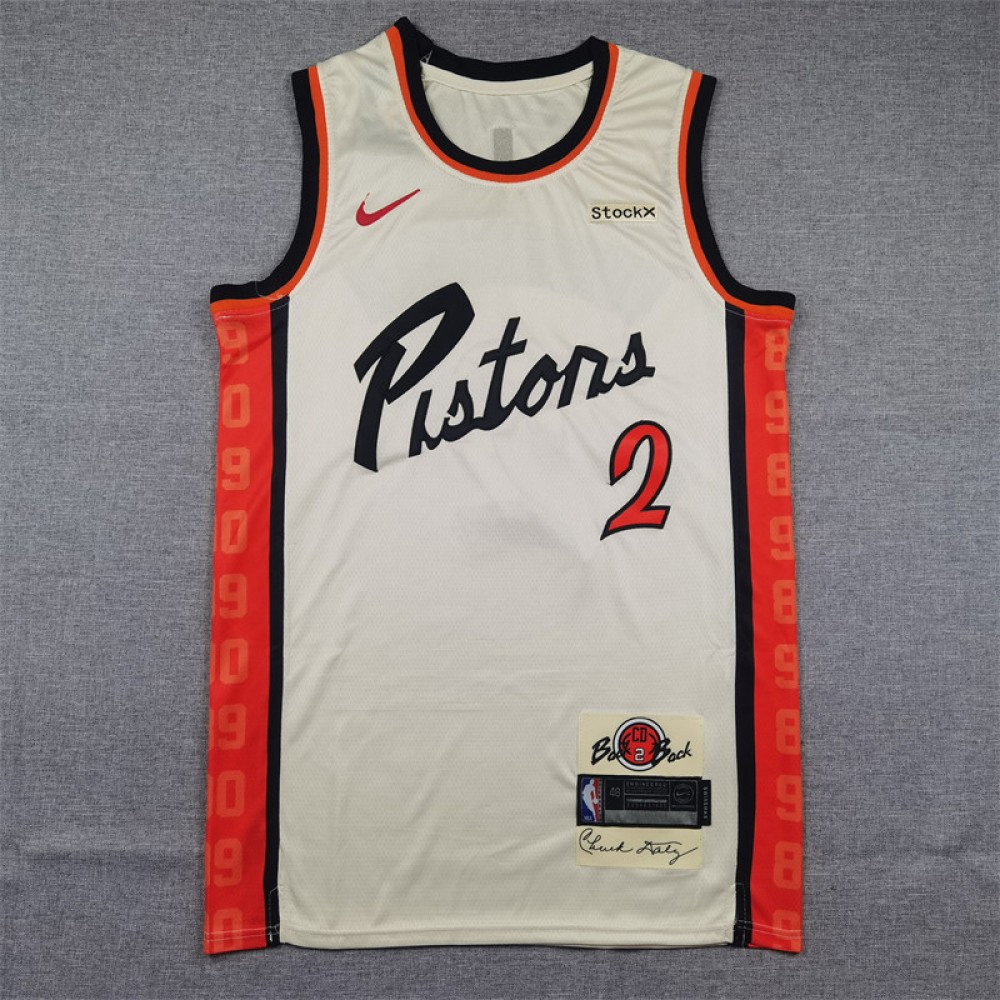 Camiseta Cade Cunningham #2 Detroit Pistons 2025 City Edition Beige Camiseta Cade Cunningham #2 Detroit Pistons 2025 City Edition Beige