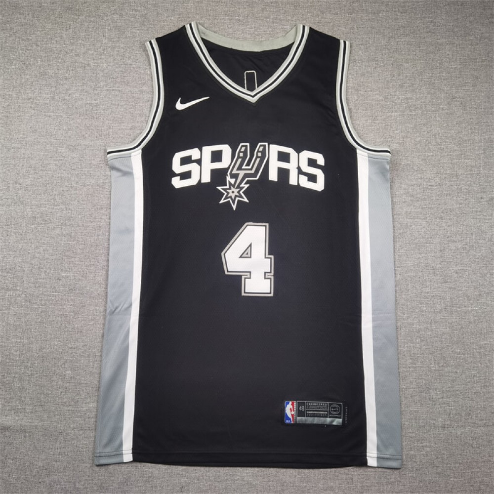 Camiseta De'Aaron Fox #4 San Antonio Spurs Negro Camiseta De'Aaron Fox #4 San Antonio Spurs Negro