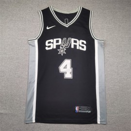 Camiseta De'Aaron Fox #4 San Antonio Spurs Negro