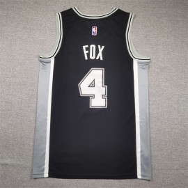 Camiseta De'Aaron Fox #4 San Antonio Spurs Negro Camiseta De'Aaron Fox #4 San Antonio Spurs Negro