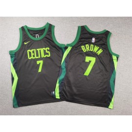 Camiseta Jaylen Brown #7 Boston Celtics 2025 Negro City Edition Niño