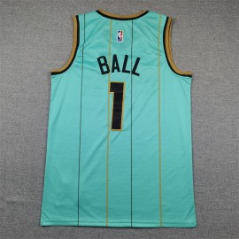 Camiseta LaMelo Ball #1 Charlotte Hornets 2024 Verde Claro Camiseta LaMelo Ball #1 Charlotte Hornets 2024 Verde Claro