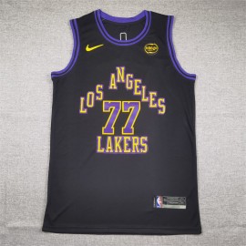 Camiseta Luka Doncic #77 Los Angeles Lakers 2024 Negro City Edition