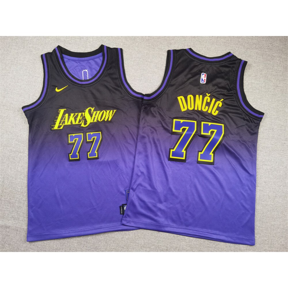 Camiseta Luka Doncic #77 Los Angeles Lakers 2025 Púrpura City Edition Niño Camiseta Luka Doncic #77 Los Angeles Lakers 2025 Púrpura City Edition Niño