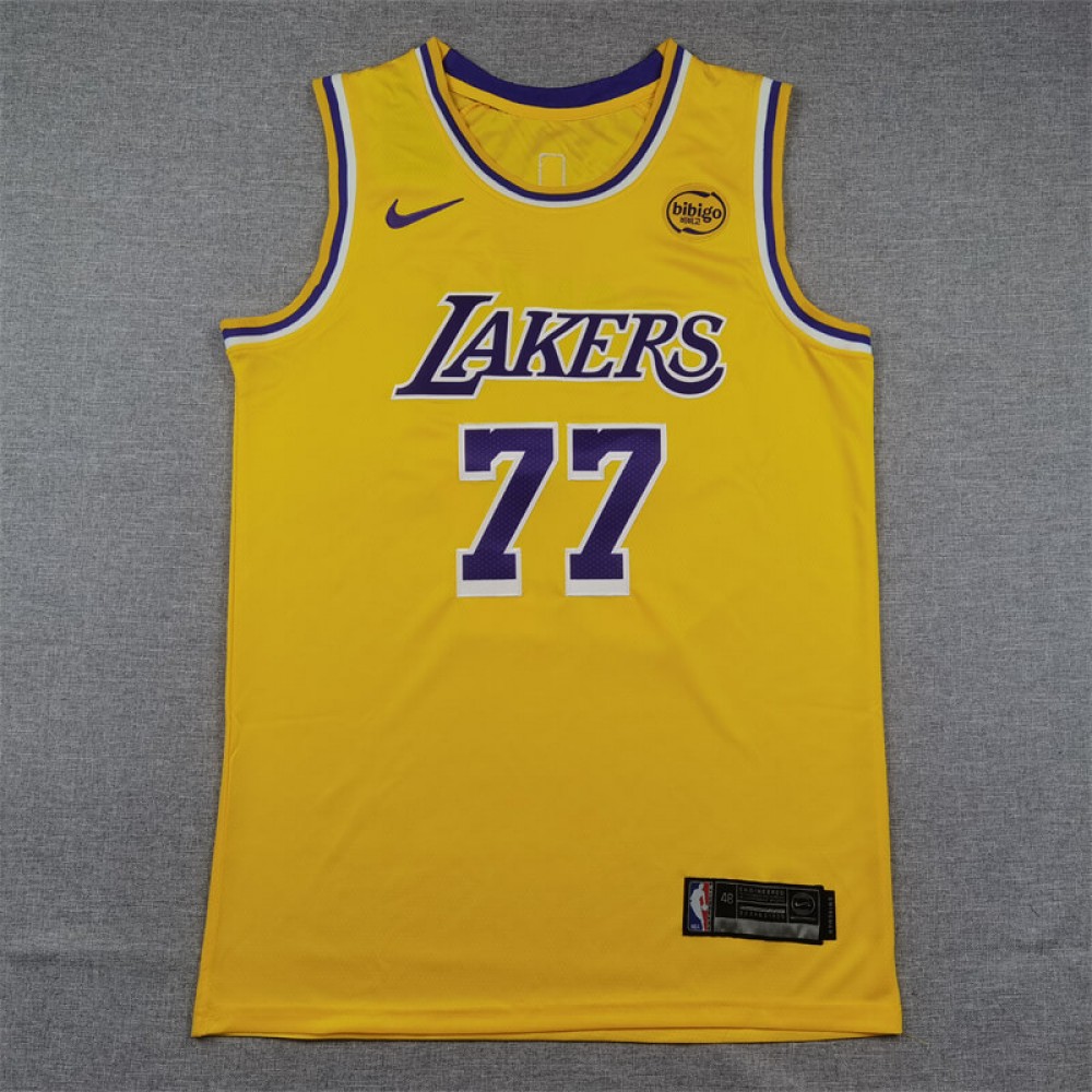 Camiseta Luka Doncic #77 Los Angeles Lakers Amarillo Camiseta Luka Doncic #77 Los Angeles Lakers Amarillo