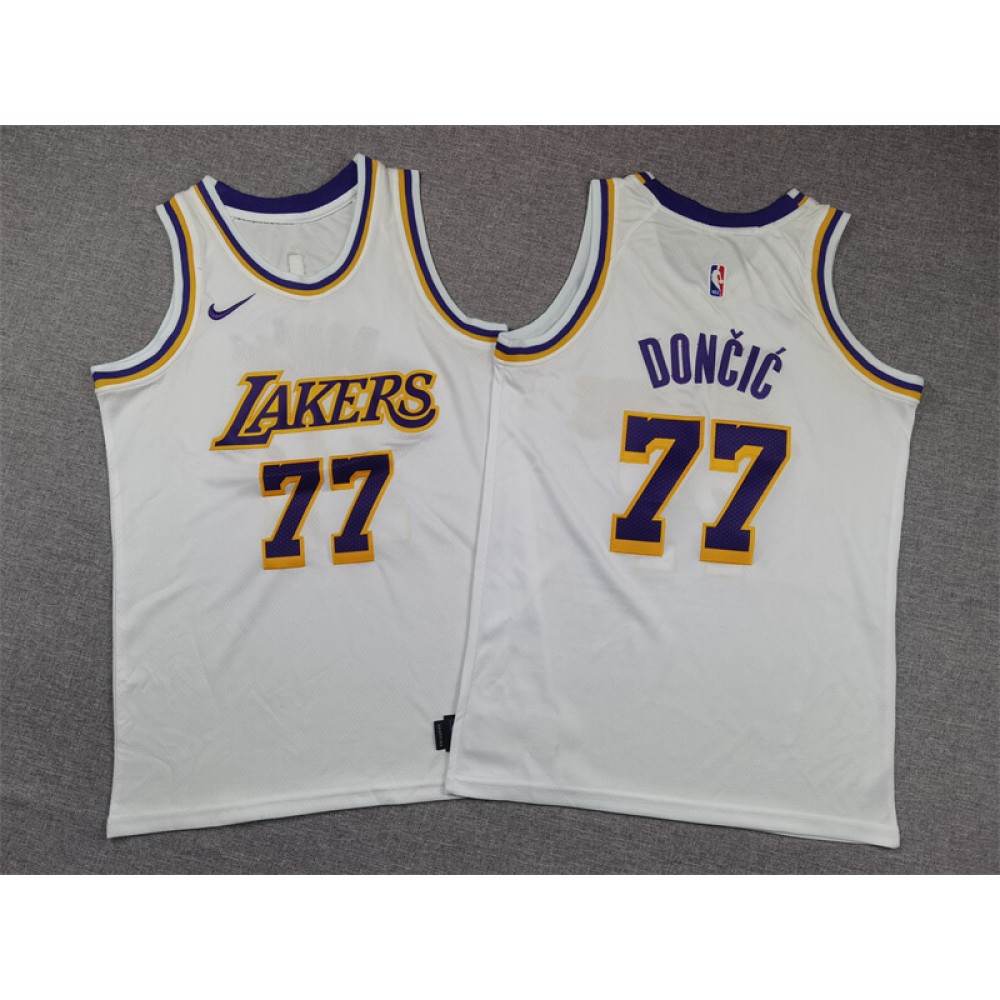 Camiseta Luka Doncic #77 Los Angeles Lakers Blanco Niño Camiseta Luka Doncic #77 Los Angeles Lakers Blanco Niño