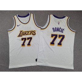 Camiseta Luka Doncic #77 Los Angeles Lakers Blanco Niño