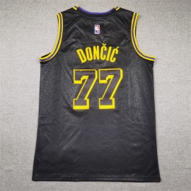 Camiseta Luka Doncic #77 Los Angeles Lakers Negro con Estampado de Serpiente Camiseta Luka Doncic #77 Los Angeles Lakers Negro con Estampado de Serpiente
