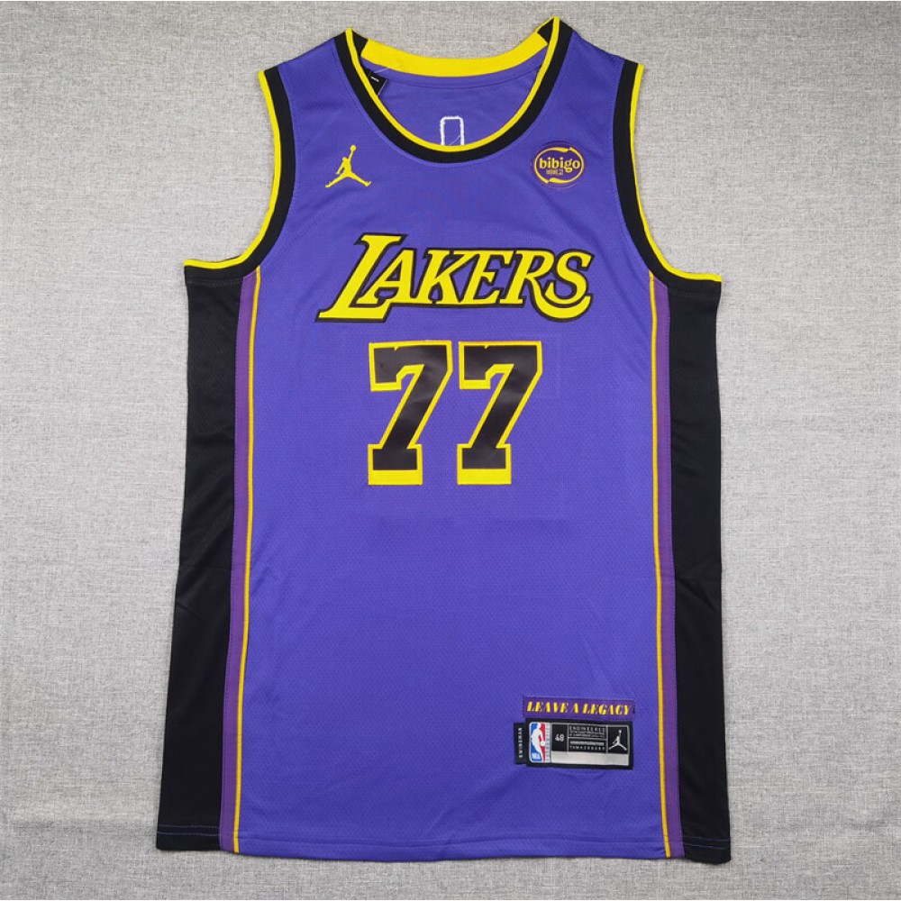 Camiseta Luka Doncic #77 Los Angeles Lakers Púrpura Statement Edition Camiseta Luka Doncic #77 Los Angeles Lakers Púrpura Statement Edition