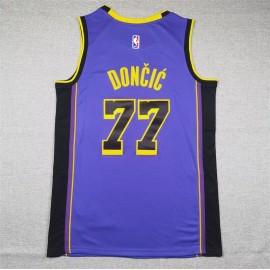 Camiseta Luka Doncic #77 Los Angeles Lakers Púrpura Statement Edition Camiseta Luka Doncic #77 Los Angeles Lakers Púrpura Statement Edition