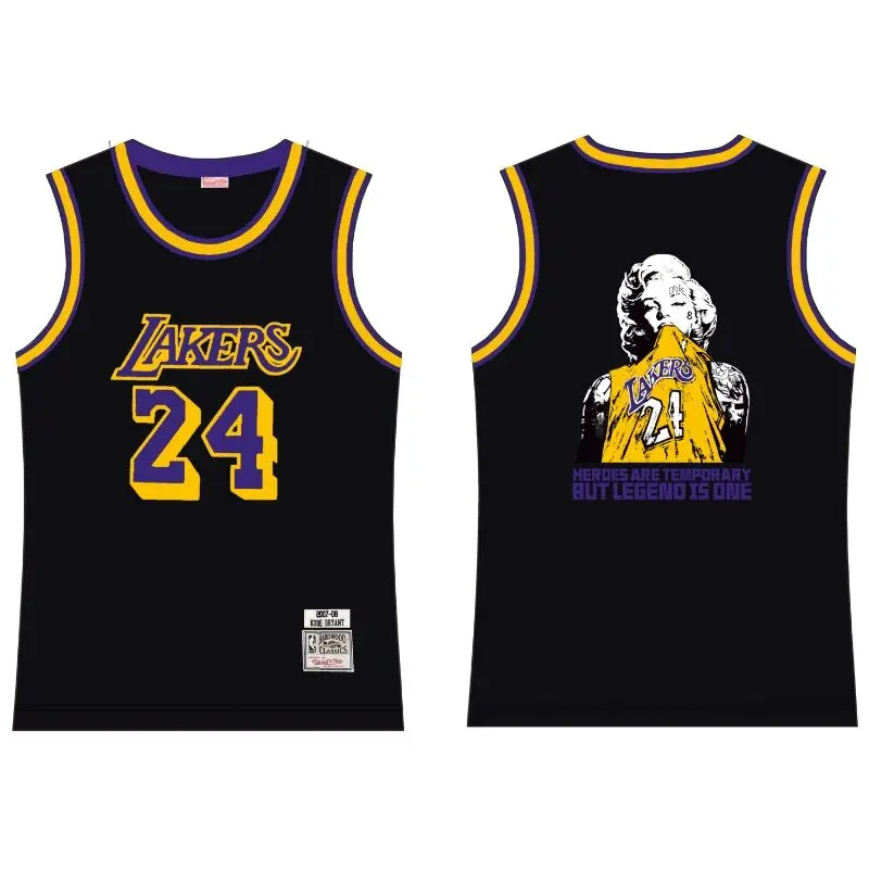 Camiseta #24 Los Angeles Lakers Monroe Negro