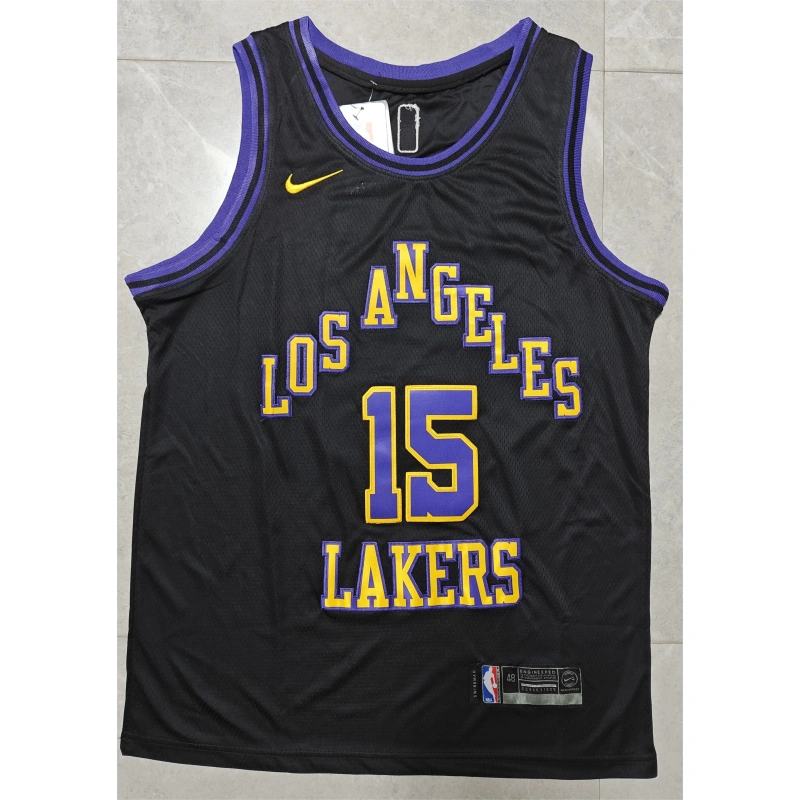 Camiseta Austin Reaves #15 Los Angeles Lakers 2024 City Edition Negro Camiseta Austin Reaves #15 Los Angeles Lakers 2024 City Edition Negro