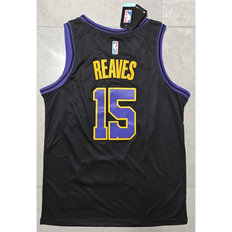 Camiseta Austin Reaves #15 Los Angeles Lakers 2024 City Edition Negro Camiseta Austin Reaves #15 Los Angeles Lakers 2024 City Edition Negro