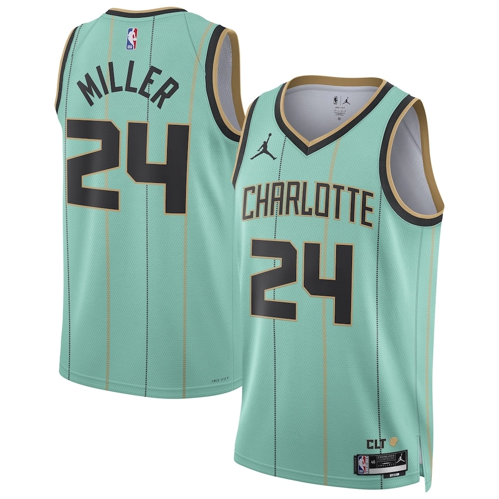 Camiseta Brandon Miller #24 Charlotte Hornets 2025 Verde Claro City Edition
