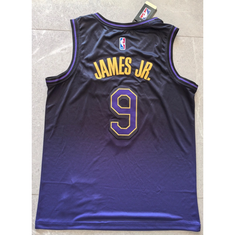 Camiseta Bronny James #9 Los Angeles Lakers 2025 City Edition Morado Camiseta Bronny James #9 Los Angeles Lakers 2025 City Edition Morado