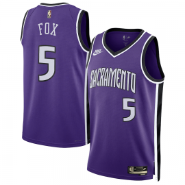 Camiseta De'Aaron Fox #5 Sacramento Kings 2025 Púrpura