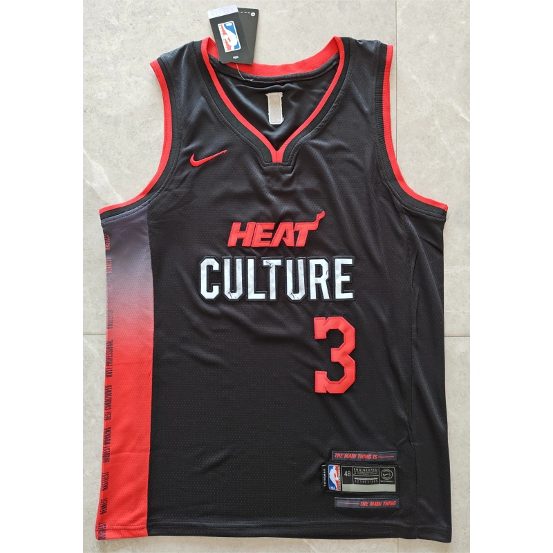 Camiseta Dwyane Wade #3 Miami Heat 2024 City Edition Negro Camiseta Dwyane Wade #3 Miami Heat 2024 City Edition Negro