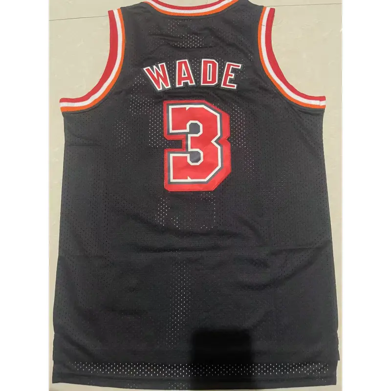 Camiseta Dwyane Wade #3 Miami Heat Negro/Rojo Niño Camiseta Dwyane Wade #3 Miami Heat Negro/Rojo Niño