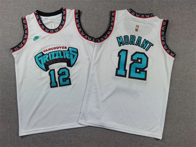 Camiseta Ja Morant #12 Memphis Grizzlies Edición Clásico Blanco Niño
