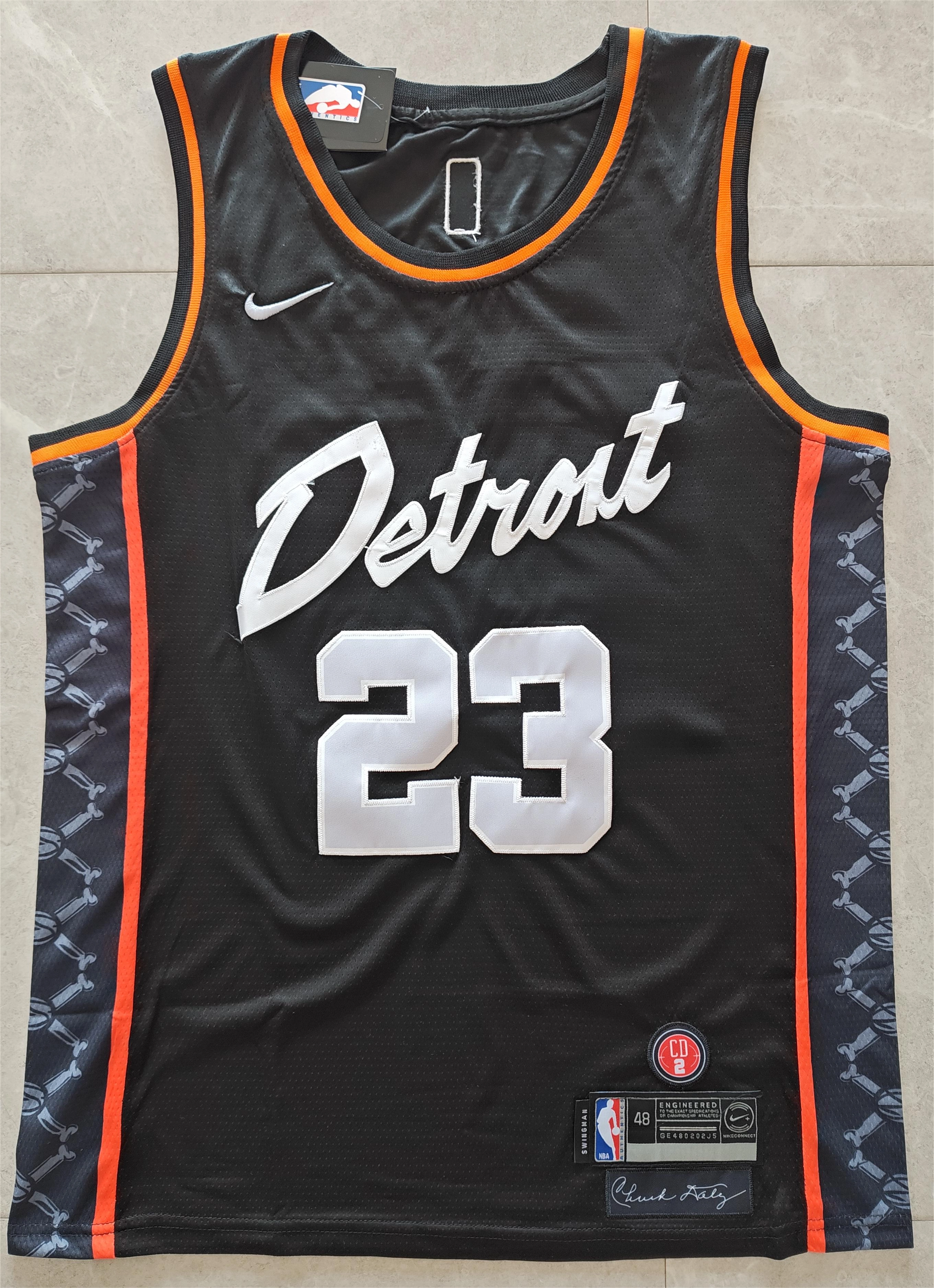 Camiseta Jaden Ivey #23 Detroit Pistons 2024 Negro City Edition