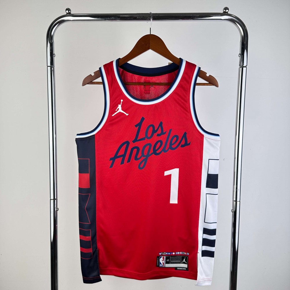 Camiseta James Harden #1 Los Angeles Clippers 2025 Statement Edition Rojo Camiseta James Harden #1 Los Angeles Clippers 2025 Statement Edition Rojo
