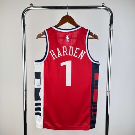 Camiseta James Harden #1 Los Angeles Clippers 2025 Statement Edition Rojo Camiseta James Harden #1 Los Angeles Clippers 2025 Statement Edition Rojo