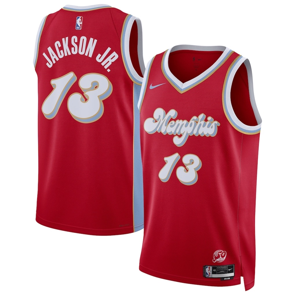 Camiseta Jaren Jackson Jr. #13 Memphis Grizzlies 2025 Rojo City Edition