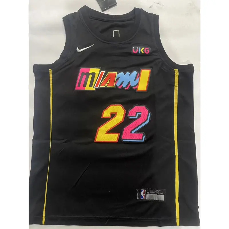 Camiseta Jimmy Butler #22 Miami Heat Negro Niño