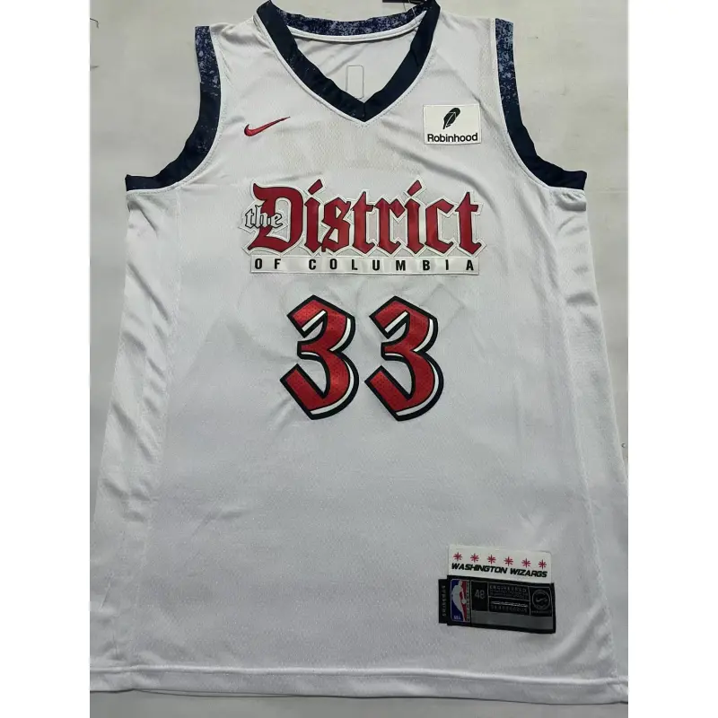 Camiseta Kyle Kuzma #33 Washington Wizards 2025 Blanco City Edition Camiseta Kyle Kuzma #33 Washington Wizards 2025 Blanco City Edition