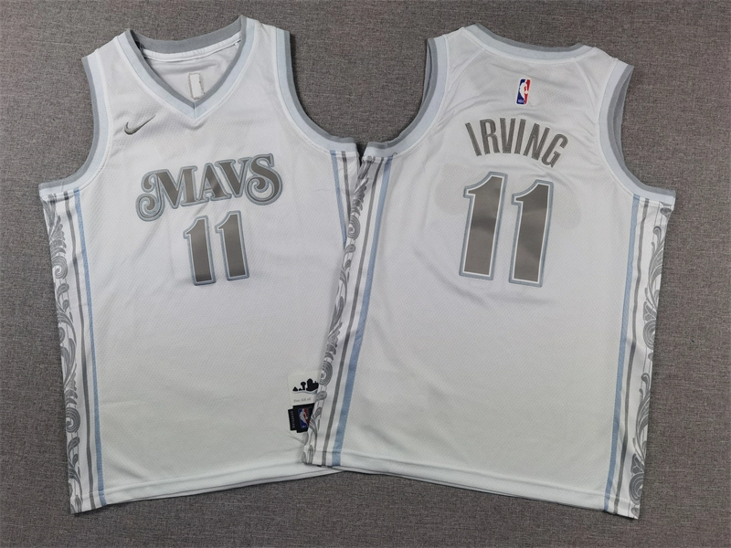 Camiseta Kyrie Irving #11 Dallas Mavericks 2025 City Edition Blanco Niño Camiseta Kyrie Irving #11 Dallas Mavericks 2025 City Edition Blanco Niño