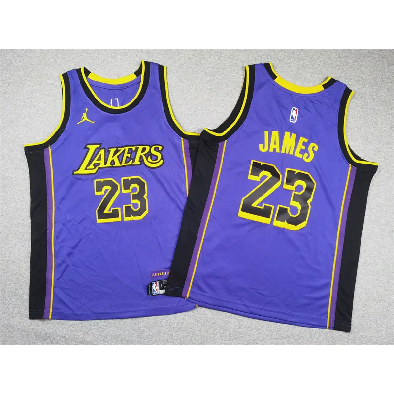 Camiseta LeBron James #23 Los Angeles Lakers Púrpura Statement Edition Niño