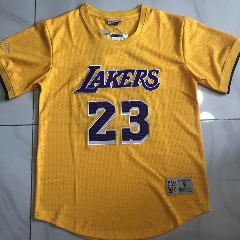 Camiseta LeBron James #23 Los Angeles Lakers Retro Amarillo