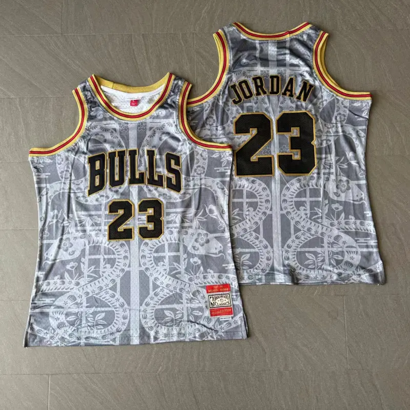 Camiseta Michael Jordan #23 Chicago Bulls Gris Snake Limited Edition