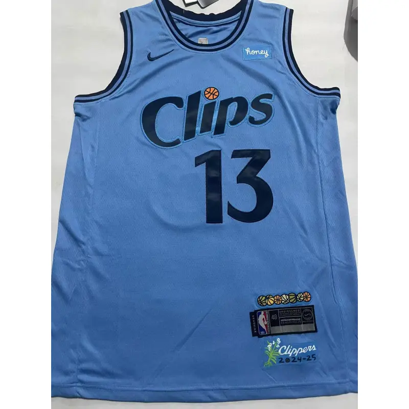 Camiseta Paul George #13 Los Angeles Clippers 2025 Azul City Edition