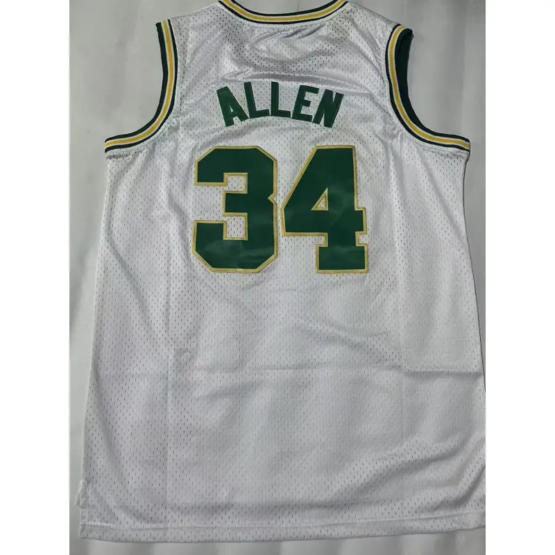 Camiseta Ray Allen #34 Seattle Super Sonics Blanco Camiseta Ray Allen #34 Seattle Super Sonics Blanco